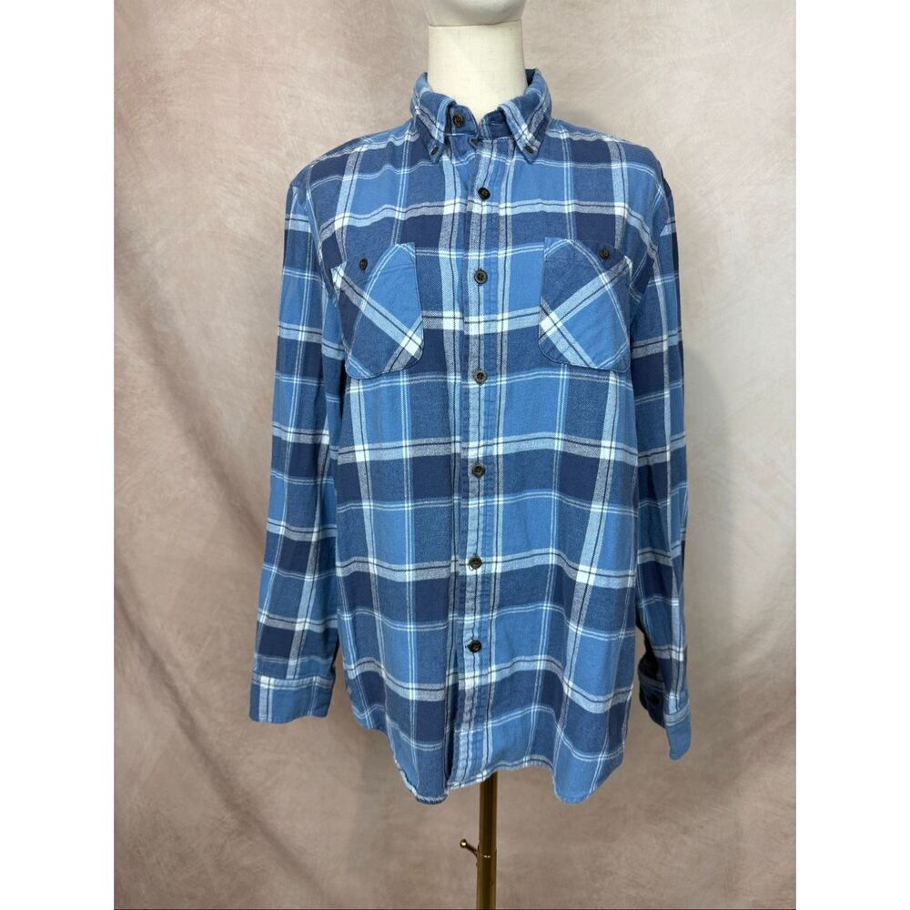Vintage JcPenny Big Mac Shirt Mens Large Flannel Plaid Medium Work Shirt